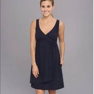 Patagonia Island wrap Navy Blue Sleeveless Surplice Neck Wrap Dress Size 12